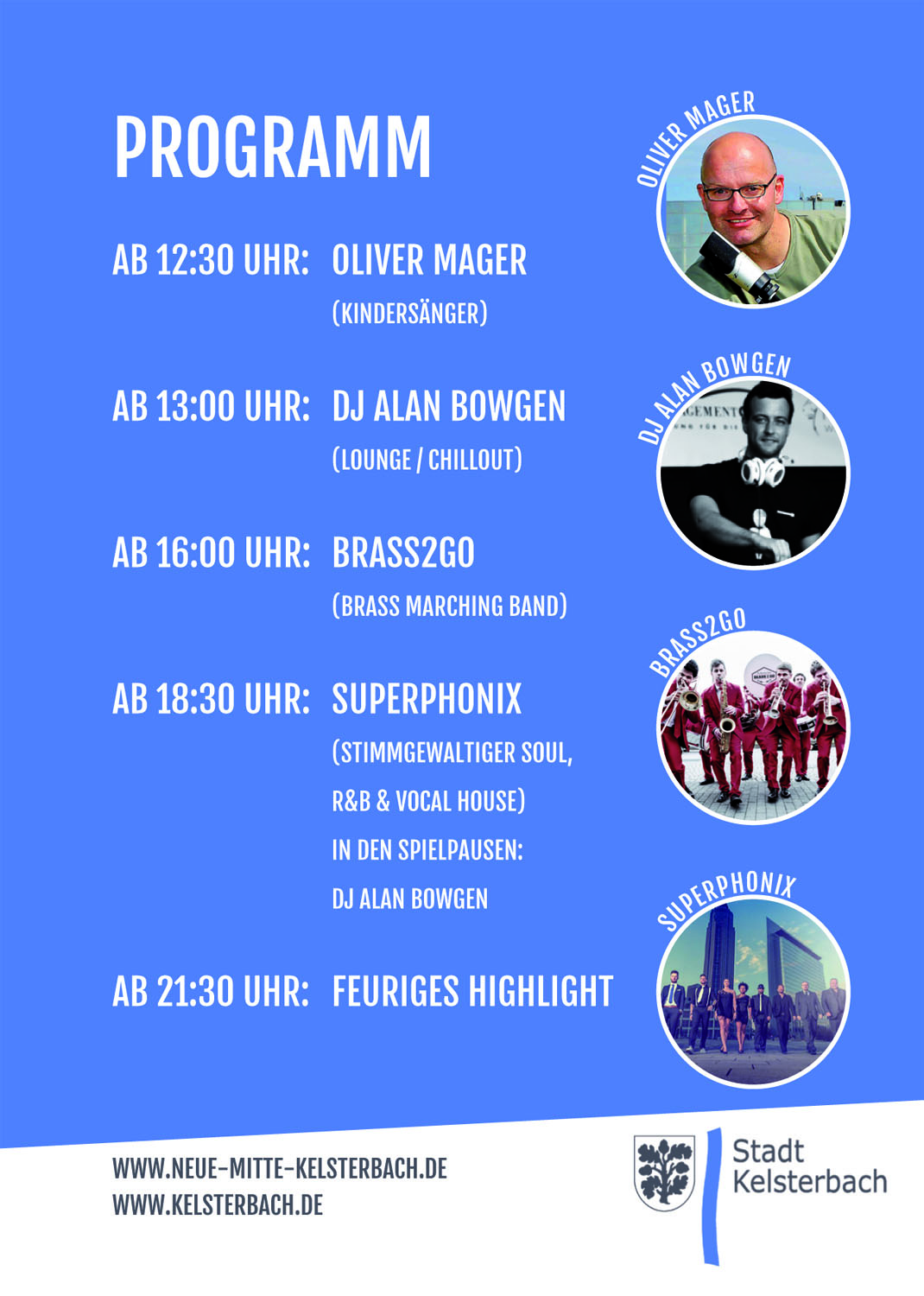 Programm zur Eröffnungsfeier "Neue Mitte" in Kelsterbach